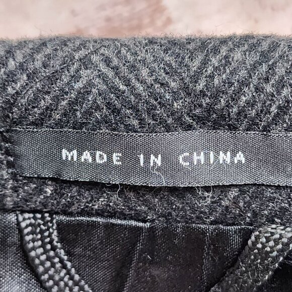 Alfani Gray Herringbone Wool Blend Overcoat Mens 40R - Picture 4 of 10